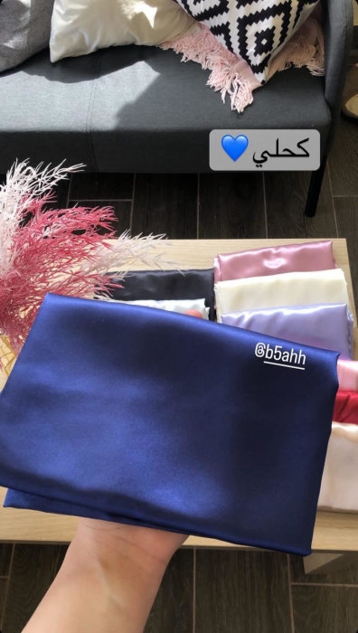 satin pillow case (1 pcs) - Navy Blue
 غطاء وسادة ساتان (قطعة واحدة) - كحلي